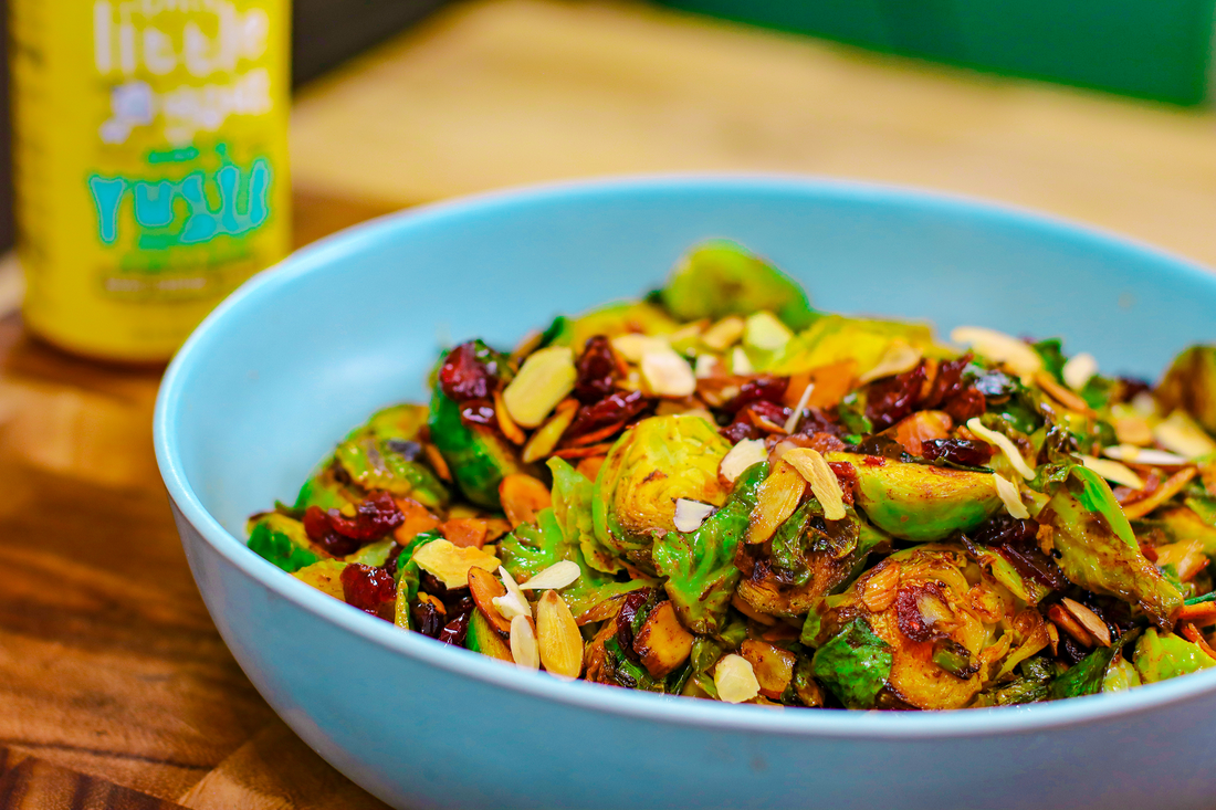 Yucatán Brussel Sprouts with Craisins and Almonds