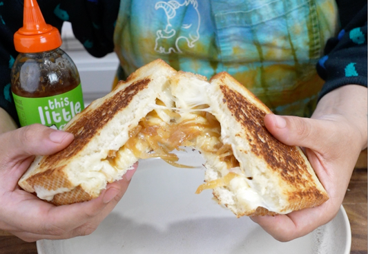Caramelized Onion Grilled Cheese with Hong Kong Sauce