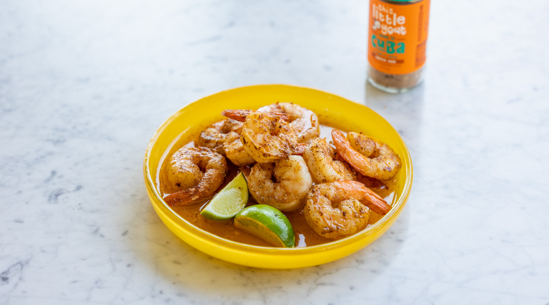 Buttered This Little Goat went to Cuba Spiced Shrimp