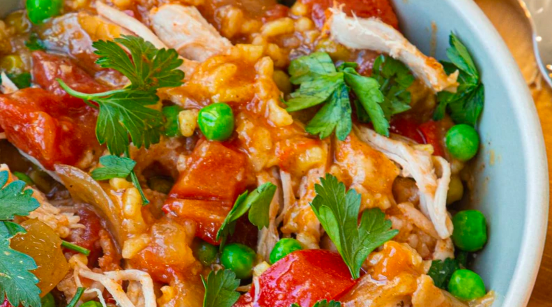 this little goat went to cuba slow cooker spiced arroz con pollo